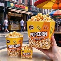 Seau à Popcorn Personnalisé Imprimé pour Poulet Frit, Emballage en Papier, Vente en Gros, 46oz, Gobelet à Emporter, Bol à Popcorn