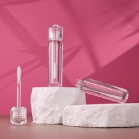 Tubes en plastique transparents incolores écologiques à étiquette privée, tubes vides en PETG pour gloss à lèvres et huile à lèvres