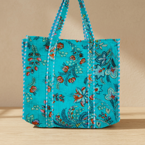 Women's PNM Overseas Casual Dot Pattern Quilted Cotton Tote <b>Bag</b> with Shoulder Strap-Small/<b>Medium</b>/Large <b>Sizes</b> - Product Image 2