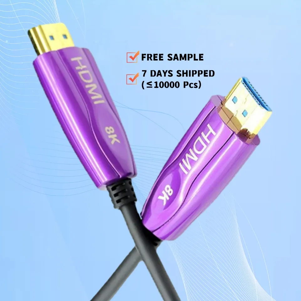 Toptan OEM HDMI kablo altın plaka AOC Fiber optik erkek erkek 2.1 UHD 8K 3D HD Video kablosu 8K HDMI 2.1 kablo