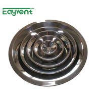 Diffuseur de jet rond en acier inoxydable pour plafond, buse réglable, sortie de ventilation pour conduits CVC et climatisation