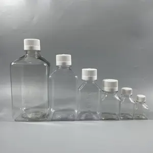 Chai Nhựa PET Trong Suốt Hình Vuông Chai Huyết Thanh Trong Máu Chai Thuốc Thử 30Ml 60Ml 100Ml 500Ml
