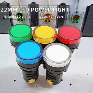 AD56-22DS ไฟแสดงสถานะ LED สีแดงขนาด 22 มม. IP40 ขั้วต่อแบบสกรู 110-380V หลอดไฟแสดงสถานะสวิตช์พลาสติก - Product Image 1