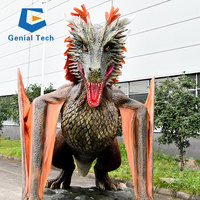 Modèle de dragon animatronique grandeur nature JN-Z224D pour extérieur, fabriqué à Zigong, dragon volant avec ailes, à vendre