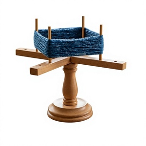 Soporte Redondo de Madera Ecológico y Portátil para Hilos, con Doble Eje, para Tejer y Hacer Ganchillo - Product Image 5