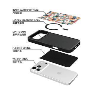 AG เคสโทรศัพท์ขอบสีดำเพื่อสัมผัสกับการออกแบบลายหมีน้อยด้วยทองคำสำหรับ Iphone17 17PM 16pro 15เคสฝาแม่เหล็ก - Product Image 2