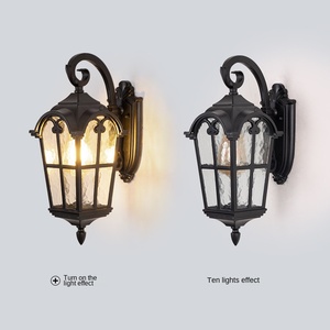 Lampe murale extérieure LED rétro, style européen, lanterne en fer, 3500K blanc chaud, IP65, garantie 10 ans, dimmable, pour jardin, véranda - Product Image 4