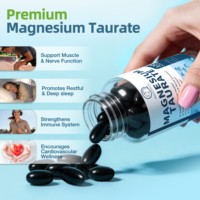 Complément de taurate de magnésium en gélules à marque privée, 120 unités, absorption élevée, soutien cardiaque, musculaire et nerveux, OEM OBM