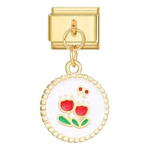 Bracelet créatif personnalisé italien à fond doré, nœud papillon d'amour, chaîne dorée - Product Image 6
