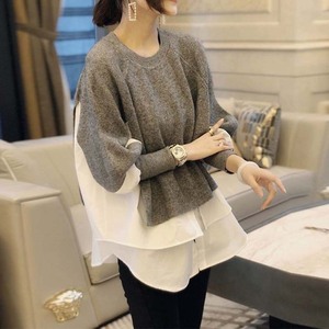 Suéter em camadas costura feminino, duas peças, estilo estrangeiro, de malha, atacado, outono e inverno 2022 - Product Image 2