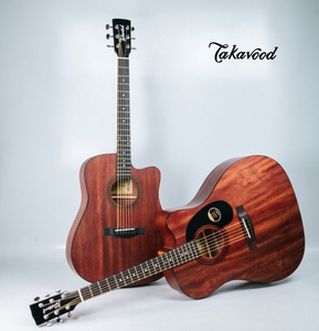 <span class=keywords><strong>Guitare</strong></span> acoustique folk cutaway de 41 pouces, entièrement en contreplaqué d'acajou, finition laquée mate grain de bois naturel, personnalisation du logo possible - Product Image 1