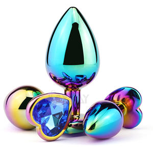 SEXBAY colokan <span class=keywords><strong>Anal</strong></span> permata pelangi colokan bokong logam warna-warni dalam ukuran berbeda untuk mainan seks pria dan wanita - Product Image 6