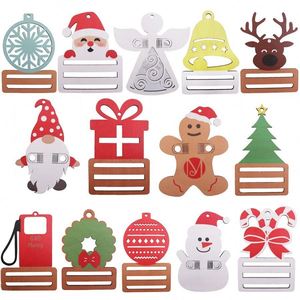 Décoration de Noël promotionnelle : Planche artisanale en bois avec motifs étoile, flocon de neige, pince à billets et sapin de Noël, pour cadeaux - Product Image 4