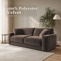 Tissu d'ameublement en velours 100% polyester polyvalent 160g SGS, luxueux, élégant, confortable, robuste, souple, luxuriant, soyeux, moelleux, bruni