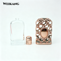 Flacon de parfum en verre plat rond vide, nouveau design, flacon pulvérisateur cosmétique 50ml 70ml, pulvérisateur à sertir, boîte d'emballage personnalisée