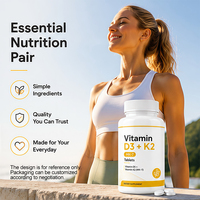 Comprimés de Vitamine D3 K2 Formule Combinée 2-en-1 – Soutien Quotidien pour la Santé Osseuse et le Bien-être