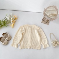 Engepapa – Nouvelle collection printemps-automne : Cardigan en tricot ajouré pour bébés filles, veste en coton pour enfants, vêtements doux pour enfants