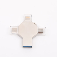 Nouvelle clé USB 3.0 haute capacité et haute vitesse 4-en-1 - Compatible avec les ordinateurs, les iPhones et les appareils Android ; Design métallique haut de gamme