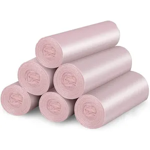 Poubelle en plastique jetable, 100% biodégradables, nouveau, robuste, personnalisé, petits sacs poubelle roses, 13 gallons