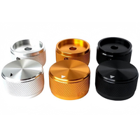 Bouton de commande rotatif en aluminium personnalisé pour potentiomètre, usiné CNC, avec capot réglable