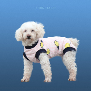 Pijamas para perros, ropa de verano con estampado de piña rosa y azul para razas pequeñas, Corgi, Bichon Frise, Yorkshire Terrier - Product Image 4