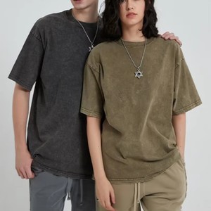 TKAN36เสื้อยืดผู้ชายผ้าฝ้ายแขนสั้นโอเวอร์ไซส์เสื้อยืดใส่ได้ทั้งชายและหญิงเสื้อยืดเข้ารูปบ็อกซี่ Y2K สไตล์วินเทจ - Product Image 2