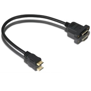 มินิ HDMI ขนาด 30 ซม. ที่รองรับการเชื่อมต่อแบบตัวผู้กับตัวเมีย พร้อมขั้วต่อแบบสกรูยึดแผง <span class=keywords><strong>HD</strong></span> <span class=keywords><strong>AV</strong></span> สายเคเบิลกล้อง - Product Image 4