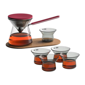 Set regalo di <span class=keywords><strong>teiera</strong></span> e tazza di lusso con stampa personalizzata scatole da imballaggio rosse Kit per tazze da tè con bollitore magnetico in vetro estetico - Product Image 1
