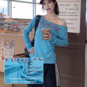 American Retro Sweet <strong>Tomboy</strong> Sexy Long-sleeved T-shirt <strong>for</strong> Women 2026 New Style Letter Print Fitted Top Designer Y2K <strong>Clothing</strong> - Product Image 5