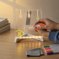Tableau Lumineux d'Affichage LED en Acrylique Créatif pour Enfants, Bloc-notes de Dessin et d'Écriture, pour Décoration d'Intérieur, Idéal en Coffret Cadeau