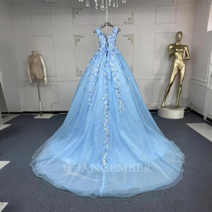 Jancember ANY11 Belle Bleu 3d Fleur Soirée Débutant 15 Robes Fille - Product Image 4