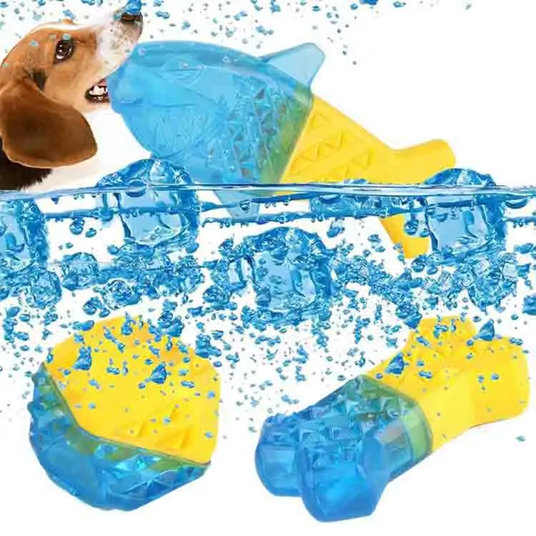 여름 물 채워진 냉동 애완 동물 뼈 장난감 개 물린 방지 몰 장난감 동결 냉각 개 씹는 장난감