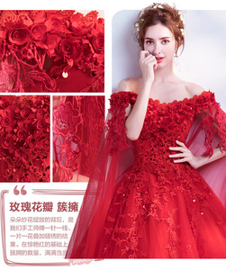 XS-3XL nouvelle robe de fil coloré à manches longues robe de toast de mariage de la mariée robe de soirée Xianqi - Product Image 4