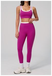 <b>Women</b> Butt Lift Flare <b>Leggings</b> Workout Running Sports Bra Activewear Tank Top Gym Wear Seamless Biker Short Yoga Fitness Gym Set - Product Image 4