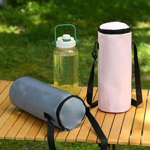 Insulated <b>Water</b> <b>Bottle</b> <b>Carrier</b> Thermal <b>Bottle</b> Bag Cylinder <b>Water</b> Cup Holder <b>with</b> Adjustable Shoulder <b>Strap</b> for Travel Outdoor - Product Image 1