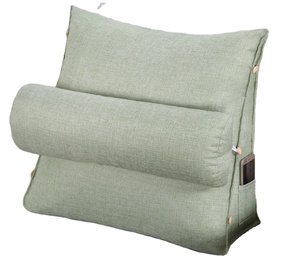 Large Size Triangle Wedge Shape Polyester Filling <strong>Sofa</strong> <strong>Cushion</strong> Back <strong>Support</strong> Reading Pillow - Product Image 1