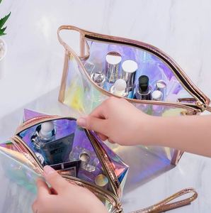 Customized <b>Transparent</b> Holographic PVC Cosmetic <b>Bag</b> Travel Cosmetic Storage <b>Bag</b> and Toiletries <b>Bag</b> Promotional Gift - Product Image 4