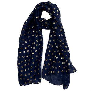 Sciarpa Lunga in Cotone Angelina 70x180cm con Foglia d'Oro, Accessorio Moda Donna - Product Image 1