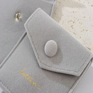 Custom Mini Soft Flap Double Sided Velvet Pouches Double Faux Soft Flap for Ring Storage Jewelry Container - Product Image 2