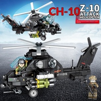 Senbao Aviation Cultural Creation Q-version Puissant bombardier J-20 Mini blocs de construction militaires en plastique Boîte colorée