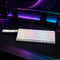 Clavier mécanique filaire AJAZZ NK61 à 61 touches, interrupteurs rouges, éclairage RGB mixte, compact, pour jeux, accessoires pour PC