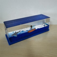 Bouteille flottante en résine acrylique bleue, design requin, bateau de croisière, jouet, cadeau d'anniversaire, ne coule jamais, décoration de voiture, prix d'usine