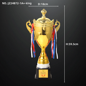 Argent haut de gamme basé grand trophée sportif en métal avec capuchon de couronne trophée de la coupe <span class=keywords><strong>du</strong></span> <span class=keywords><strong>monde</strong></span> <span class=keywords><strong>du</strong></span> sport moderne trophée de la compétition de football personnalisé - Product Image 3