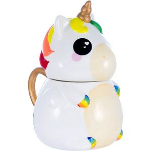 Nuova tazza da caffè arcobaleno unicorno con coperchio in <span class=keywords><strong>ceramica</strong></span>-Glitter Galaxy - Product Image 2