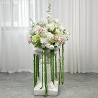 Boule de fleurs artificielles personnalisée en couleur rose pour centre de table de mariage, décoration de fête de mariage