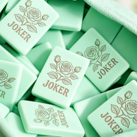 Table de Mahjong Américain de Luxe Personnalisée en Acrylique à Couche Unique, Tuiles Rose Poudré, Cadeau pour Douche Nuptiale et Faveurs de Mariage