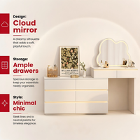 Table de toilette moderne avec miroir pour salon, vente chaude, fabrication directe usine, support OEM&ODM