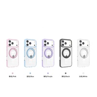 Coque de téléphone portable en gros pour iPhone 18 17 16 15 14 Pro Max, coque arrière transparente avec support magnétique rotatif à 360°
