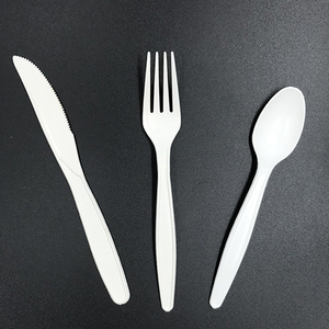 8'' Compostable Disposable Biodegradable Cutlery Bio-plastic Bio-based PLA Cornstarch Cutlery