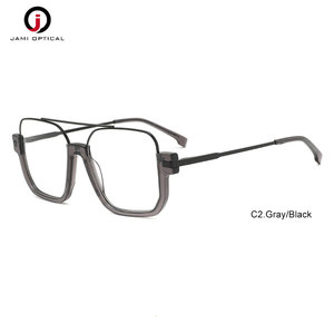 ベストセラーのアセテートステンレススチール製光学フレーム、カスタムロゴデザイナーズグラス、アセテートアイウェア、メタルグラスフレーム、眼鏡 - Product Image 3